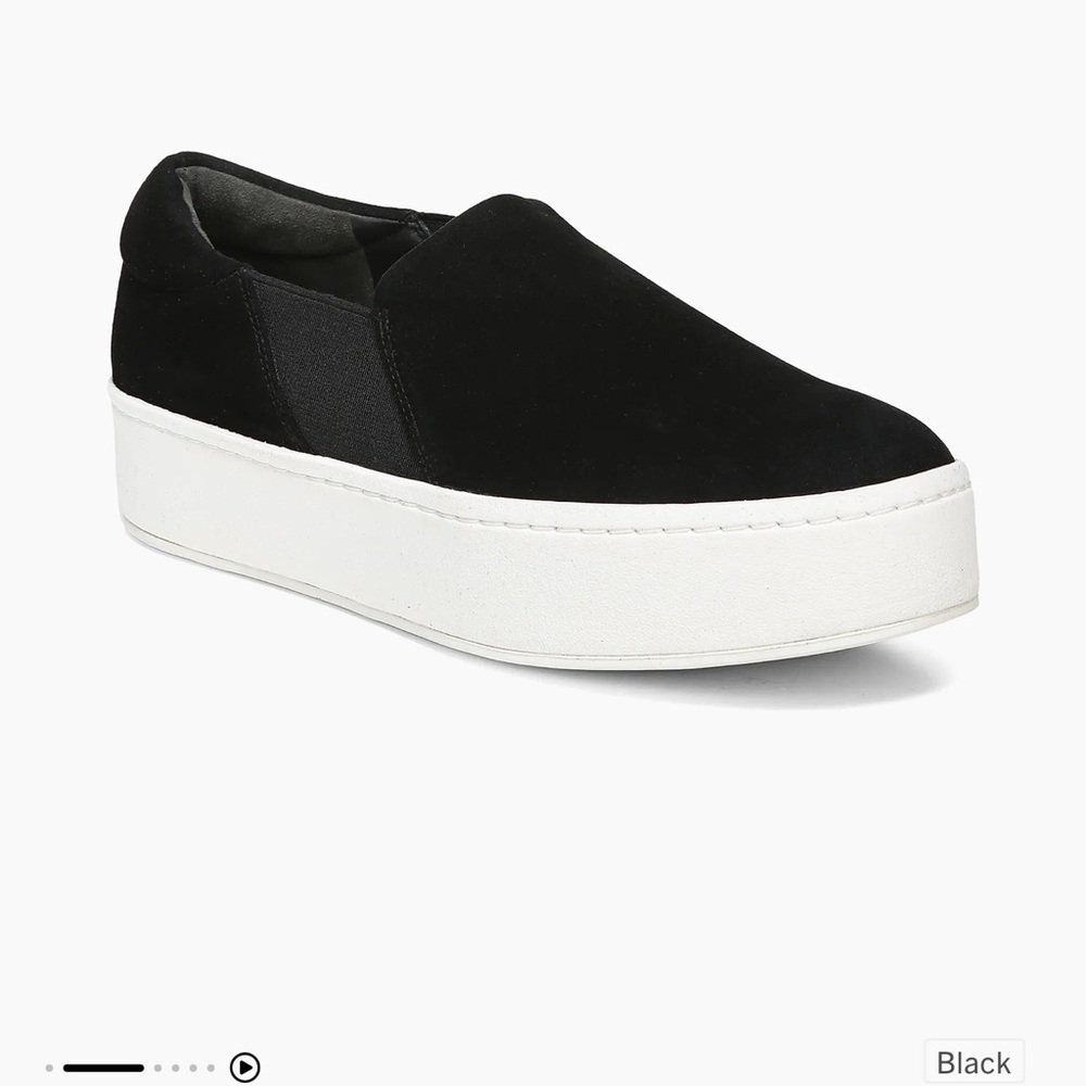 Vince Warren Deep Navy & Black Women’s Black Slip-On Platform Sneakers Size 13 - Picture 3 of 13